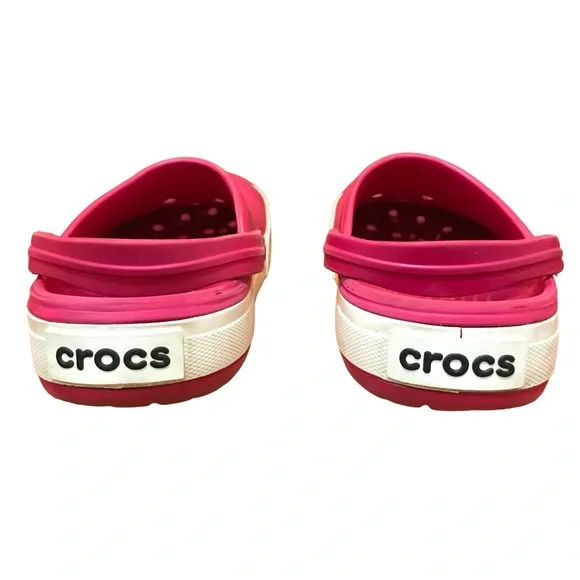 Pink Classic Crocs Clogs Mules Perforated Tops Adjustable Backs Slip On Shoes - Picture 5 of 12